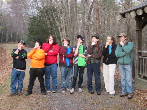 Members of the troop posing for a thoughtful group photo